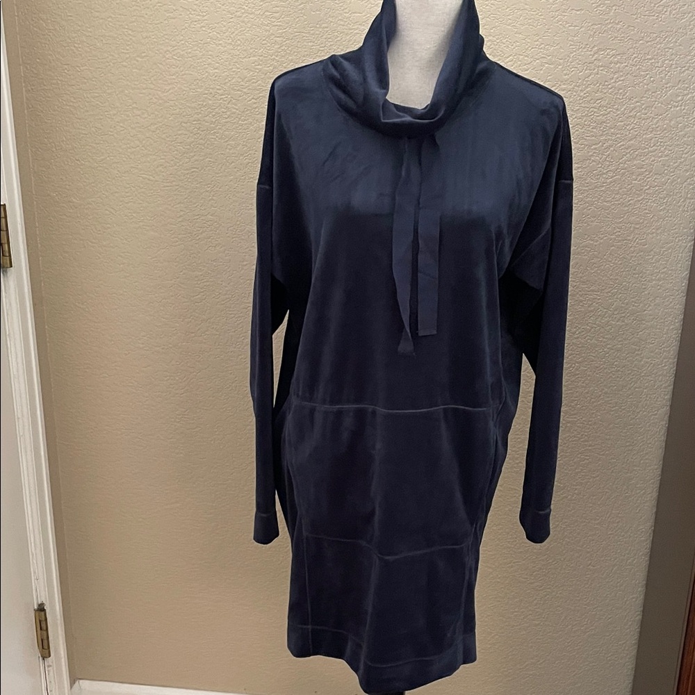 Max Studio Navy Blue Cowl Neck Dress